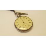 A pocket watch, the dial decorated with Roman numerals and with subsidiary seconds dial, key wind.