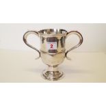 A George III silver twin handled pedestal cup, by John Langlands I and John Robertson I, Newcastle,