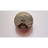 A scarce HMV circular needle box, 7cm diameter.