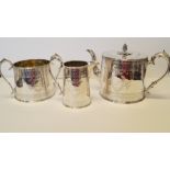 A Victorian silver three piece tea set, by Edward & John Barnard, London 1867,