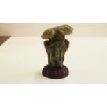 A Chinese green jade carving of lingzhi fungus, probably 19th century,
