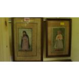 Persian School, bearded men, gouache, 14.5 x 8.5cm. (2) Condition Report: Both pictures appear in
