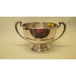 A silver twin handled large pedestal bowl, by Atkin Brothers, Sheffield 1911,