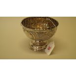 An Edwardian silver miniature footed rose bowl, by J.