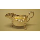 A silver sauce boat, by Bravingtons Ltd, London 1939,