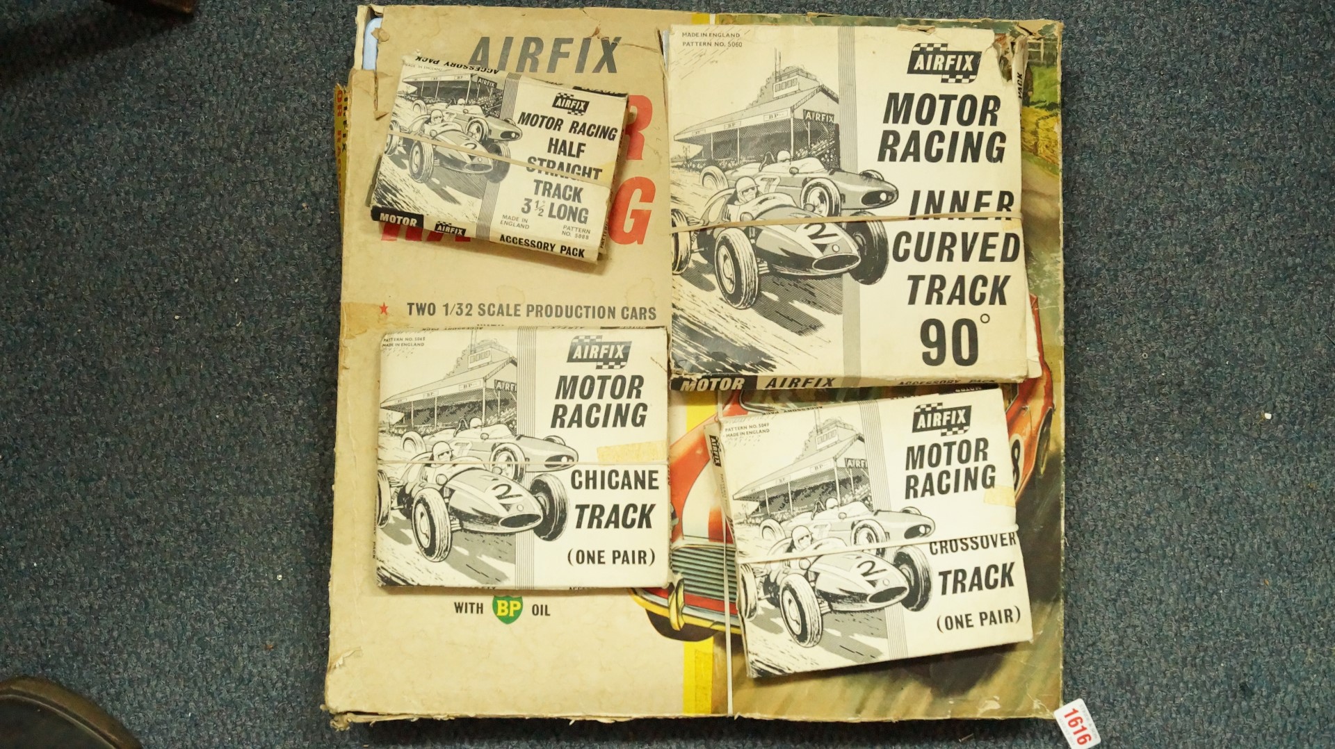 Airfix Motor Racing: an 'MR 125' set; together with 'Inner Curved Track 90';