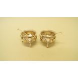 A pair of Edwardian silver salts, by Carrington & Co, London 1907,