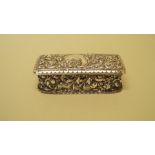 An Edwardian rococo silver rectangular box, by W H & Co Ltd, London 1903, 11cm.