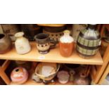 Studio Pottery: a collection of items, (four shelves).