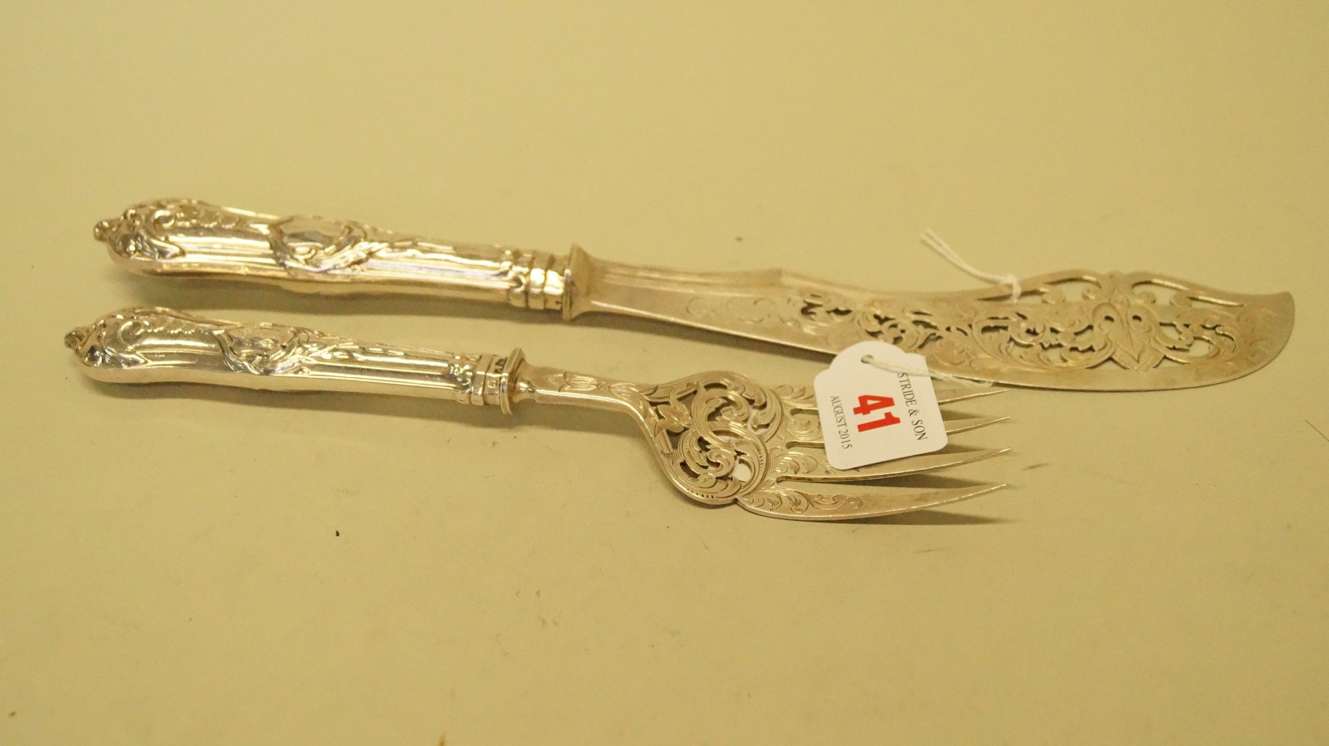 A pair of Victorian silver fish servers, by Henry Wilkinson & Co, Sheffield 1853.