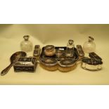 Eleven silver and tortoiseshell dressing table items, by W Comyns, London 1914-16, comprising; two