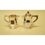 A silver bachelor's hot water pot and milk jug set, by William Comyns & Sons Ltd, London 1937,