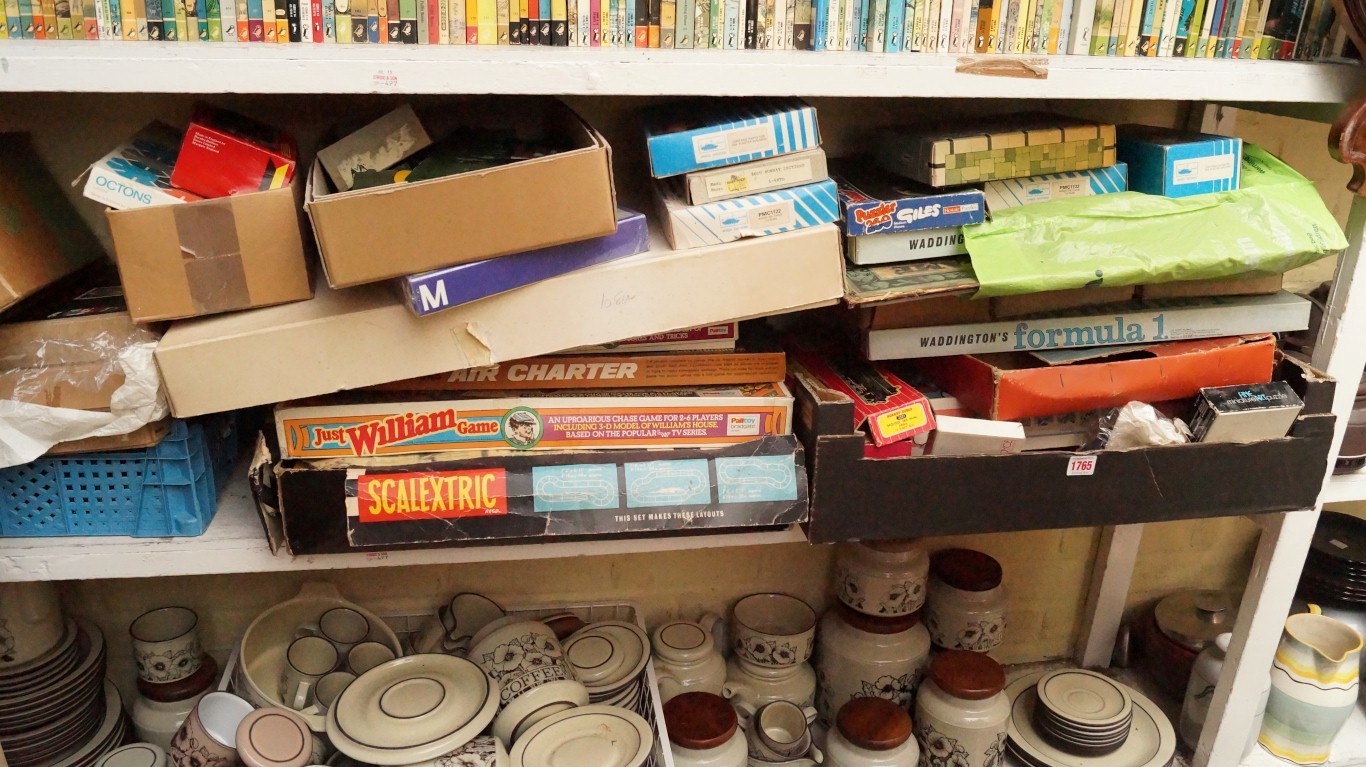 A small collection of toys, board games, puzzles and other pastimes.