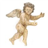 ANGEL DE ALTAR en talla policromada. Siglo XIX. Altura 36 cms. Precio Salida/Starting Price: €80