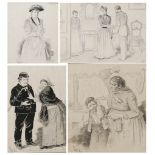 MARIANO FOIX (1860-1904) Conjunto de ocho tintas sobre cartón. Firmados y fechados entre 1888-