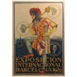 EXPOSICIÓN INTERNACIONAL BARCELONA 1929. Cartel original. Med.: 182 x 125 cm. Precio Salida/Starting