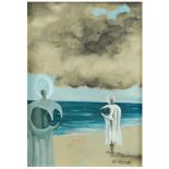 FRANCESC VILAPLANA (1945) óleo sobre tabla. Med.: 19,5 x 14 cm. "Formas surrealistas" '89 Precio