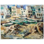 JOAN SERRA MELGOSA (1899-1970) óleo sobre lienzo. Med.: 100 x 81 cm. "Calella" Precio Salida/