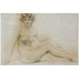 CARLOS PELLICER (1948) dibujo al carbón sobre papel. Med.: 37,5 x 57 cm. "Desnudo" Precio Salida/