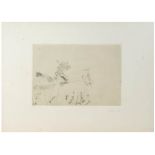 JORGE CASTILLO (1933) aguafuerte 39/75. Med.: 76 x 60 cm. "Composición con caballos "1967 Precio