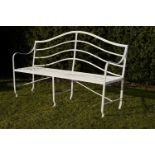 Garden Seat: A Regency reeded wrought iron seat  early 19th century 190cm.; 75ins wide