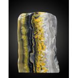 Minerals: A rare bumble bee Jasper slice  Indonesia 31cm.; 12ins high