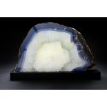 Minerals: An Agate slice  Brazil 41cm.; 16ins high by 65cm.; 25½ins wide