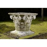 A white marble composite order capital wellhead carved in the antique manner  2nd half 20th