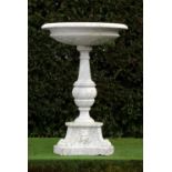 A carved white marble fountain  Italian, late 19th century 140cm.; 55ins high