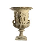 Garden Urn : After the Antique: A pair of rare and monumental Coade stone Medici and Borghese