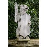 Garden Sculpture: A carved Portland stone armorial mythological beast  2nd half 19th century 107cm.;
