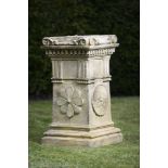 A stoneware pedestal    possibly made by Pulham, late 19th century  restorations  94cm.; 37ins high