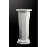 Two white and veined marble pedestals     20th century  the larger 77cm.; 30ins high