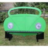 Garden Seat: Richard Cresswell    Volkswagen Beetle bench  Powder coated steel  135cm.; 53ins high