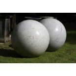 A two very large granite spheres    modern  100cm.; 39ins diameter