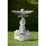 A rare Austin and Seeley composition stone and lead fountain    the mid 19th century composition