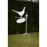 A wrought iron house sign stand    1st half 20th century  surmounted by a pheasant  157cm.; 62ins