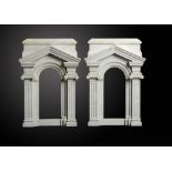 A pair of carved white marble tabernacle frames    Italian, 19th century  67cm.; 26ins high by