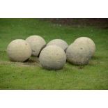 A collection of six composition stone spheres    36cm.; 14ins diameter