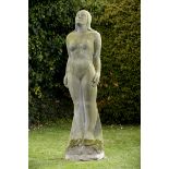 Garden Sculpture:Maida Crowe  A carved Forest of Dean stone figure 203cm.; 80ins high  Maida Crowe
