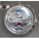 A Retro Globe Light with Red and Blue diffuser  50cm.; 19¾ins sphere