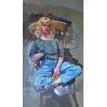 Robert Lenkiewicz  Patti Avery Signed on reverse Oil on canvas Framed 178cm.; 70ins by 113cm.; 44½