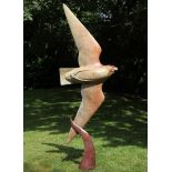 Garden Sculpture:David Meredith, Born 1973  Peregrine Bronze Signed and Numbered 2 of 8 183cm.;