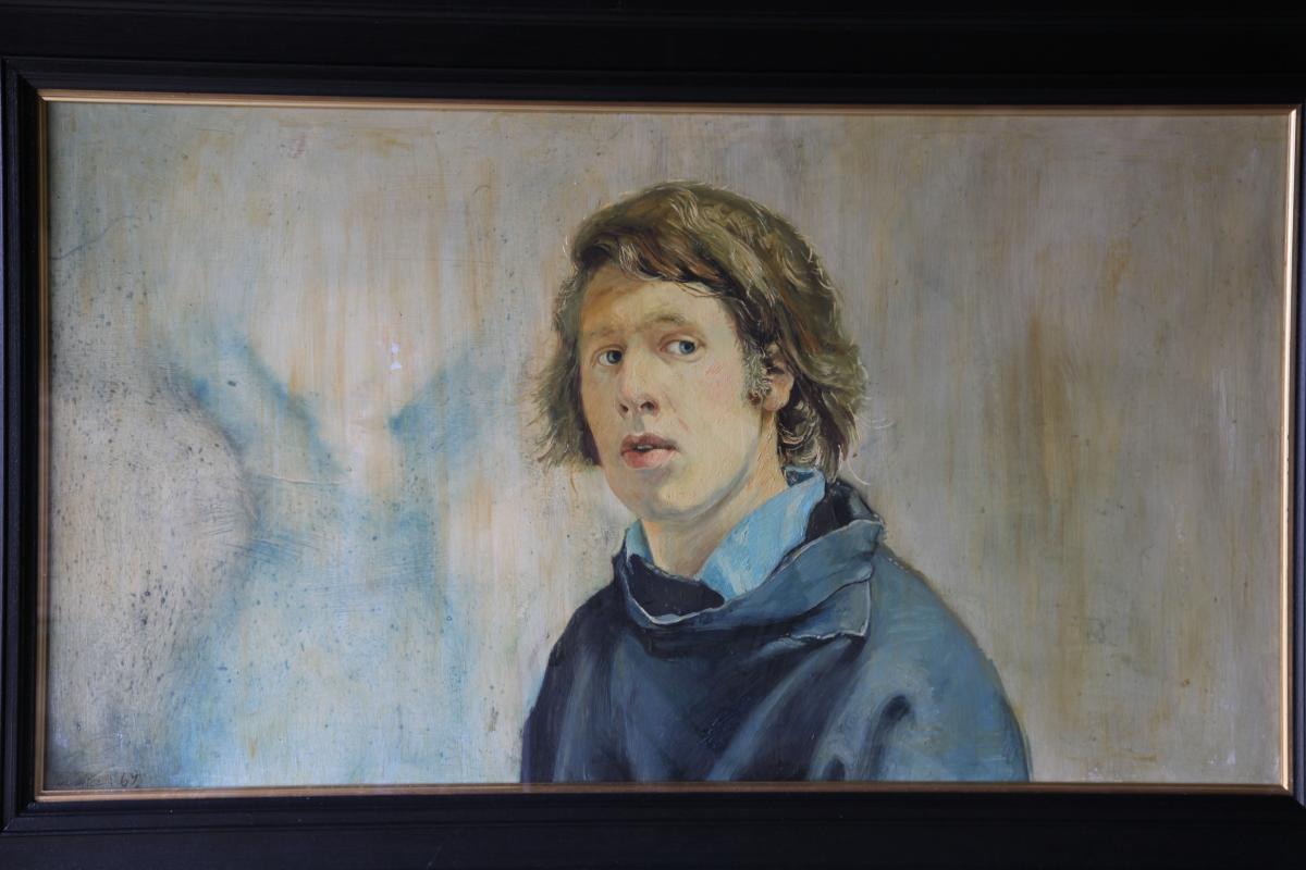 Robert Lenkiewicz  Self Portrait c. 1969 Signed and dated 1969 Oil on canvas Framed 72cm.; 28¼ins by