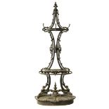 A Coalbrookdale Foundry cast iron stick stand  circa 1870 with original lift out tray and fully