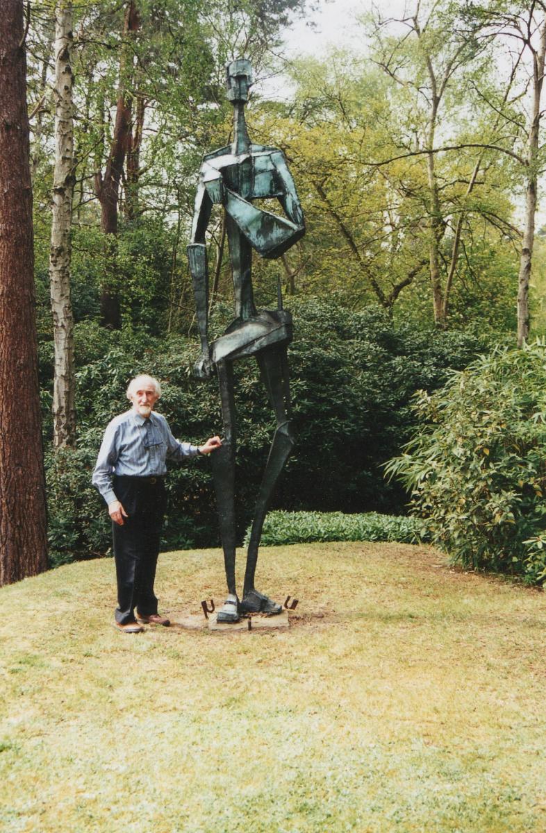 Garden Sculpture:Ernst Eisenmeyer  Abstract figure Sheet copper Unique 1963 370cm.; 146ins high - Image 2 of 3