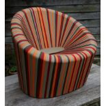 A canvas ribbon Strap Chair  82cm.; 32¼ins high by 92cm.; 36ins wide by 70cm.; 27½ins deep