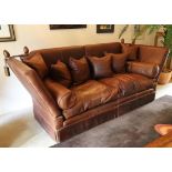 A Knole Sofa  Kudu Hide 263cm.; 103½ins wide by 97cm.; 38ins deep by 108cm.; 42½ins