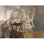 Robert Lenkiewicz  Still-Life (Three Chairs), 1981 Number 11/475 45.5cm.; 18ins by 59.7cm.; 23½