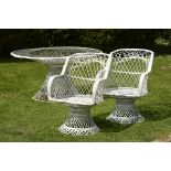 Garden Furniture:A suite of spun aluminium furniture  American, 1960s comprising two chairs